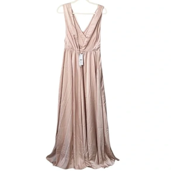 ASOS Edition Satin V Neck Sleeveless Bridesmaid Maxi Dress Size 6 - Picture 2 of 10